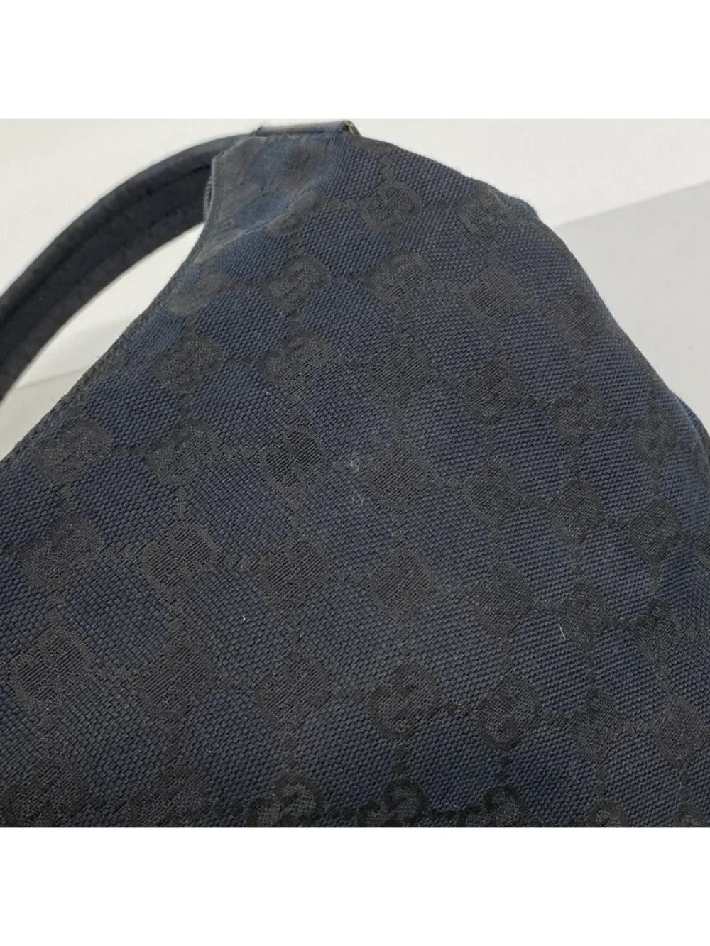 Gucci Shoulder Bag GG Canvas 001 Black Silver